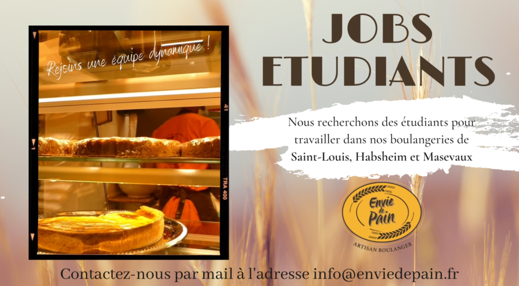 Job étudiant Envie de Pain Boulangerie Pâtisserie Traiteur